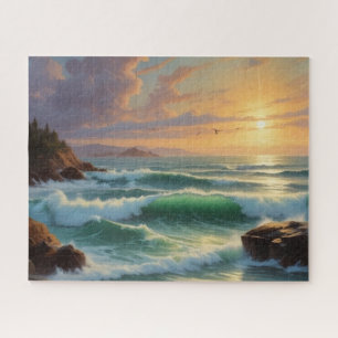 Sunset Seascape Painting Artwork Puzzle