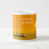 Sunset Segelboot, DIY-Nachricht oder Name Jumbo-Tasse (Vorderseite)