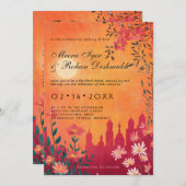 Sunset Serenade Wedding Einladung (Vorne/Hinten)