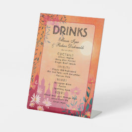 Sunset Serenade Wedding Menu Sockelschild