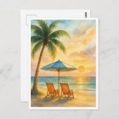 Sunset Serenity Beach Post Card Postkarte (Vorne/Hinten)