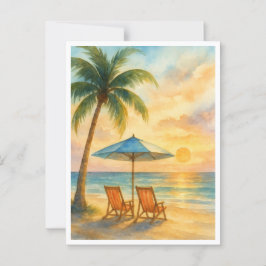 Sunset Serenity Beach Post Card Postkarte