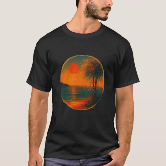 Sunset Serenity Coastal Art T-Shirt (Vorderseite)