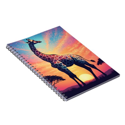 Sunset Serenity Giraffe Notebook Notizblock (Rechte Seite)