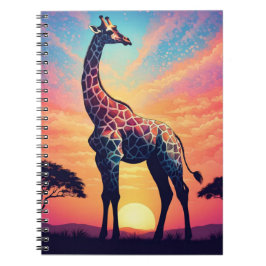 Sunset Serenity Giraffe Notebook Notizblock