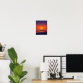 "Sunset Serenity Wall Poster - Ruhige Ozeanwelle (Heimbüro)