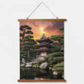 Sunset Series Japanischer Garten Wandteppich Mit Holzrahmen (Vorderseite 2)