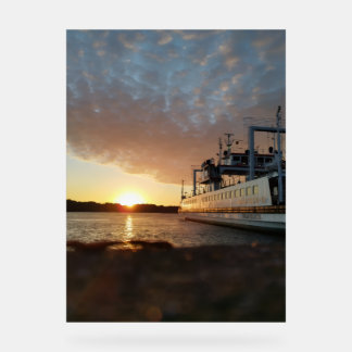 Sunset Ship Water Acrylschild