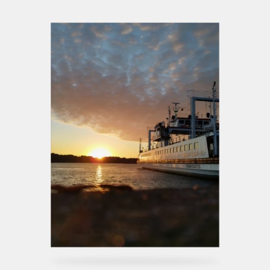Sunset Ship Water Acrylschild (Vorderseite)