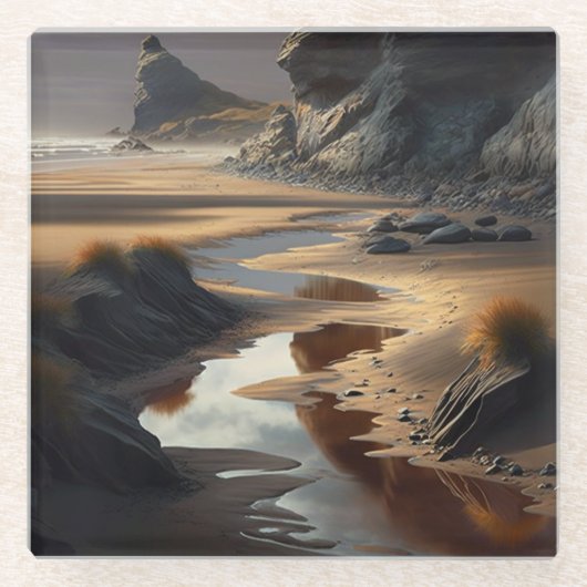 Sunset Shore Glasuntersetzer (Vorderseite)