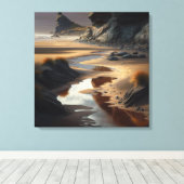 Sunset Shore Leinwanddruck (Insitu (Holzboden))