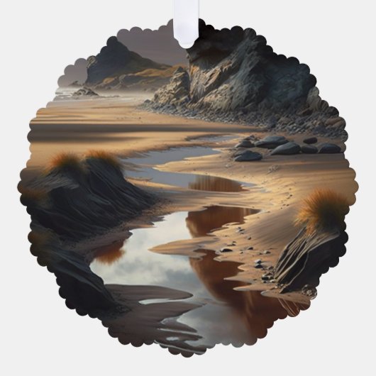 Sunset Shore Ornament Karte (Vorderseite)