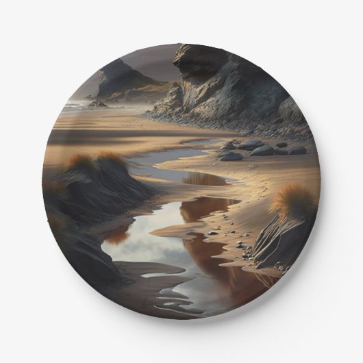 Sunset Shore Pappteller (Vorderseite)