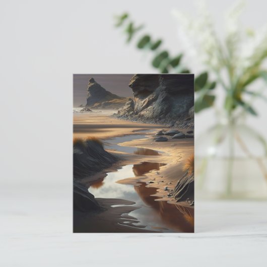 Sunset Shore Postkarte (Stehend Vorderseite)