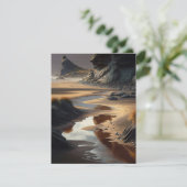 Sunset Shore RSVP Karte (Stehend Vorderseite)