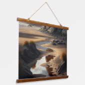 Sunset Shore Wandteppich Mit Holzrahmen (Gewinkelt)