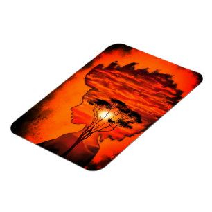 Sunset Silhouette Art Magnet - Malerei