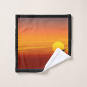 Sunset Silhouette Black Bird - Raven Badhandtuch Set (Waschlappen)