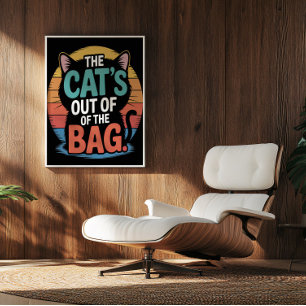 Sunset Silhouette Feline Secret Poster