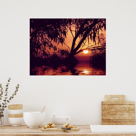 Sunset Silhouette Habitat Poster (Küche)