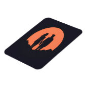 Sunset Silhouette Luple Minimalistische Liebe Art Magnet (Linke Seite)