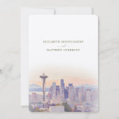 Sunset Silhouette Seattle Rett-the-Date Einladung (Rückseite)