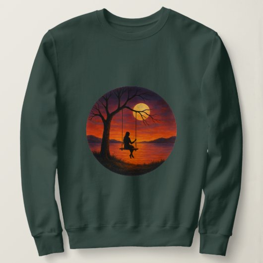 Sunset Silhouette Swing Art Women’s Sweatshirt (Design vorne)