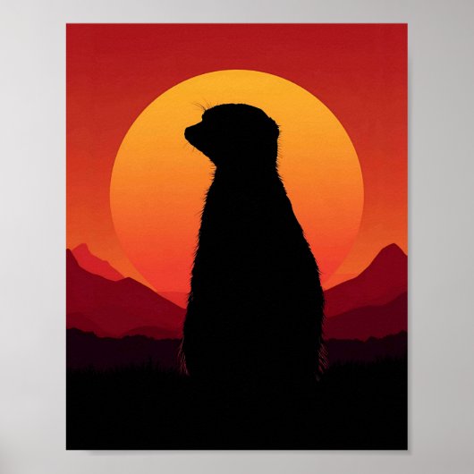 Sunset Silhouette Wall Art – Majestic Animal Poster (Vorne)