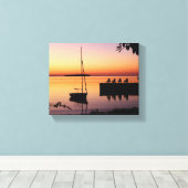 Sunset Silhouette Wrapped Canvas Leinwanddruck (Insitu (Holzboden))