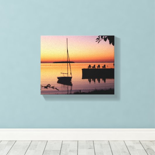 Sunset Silhouette Wrapped Canvas Leinwanddruck (Insitu (Holzboden))