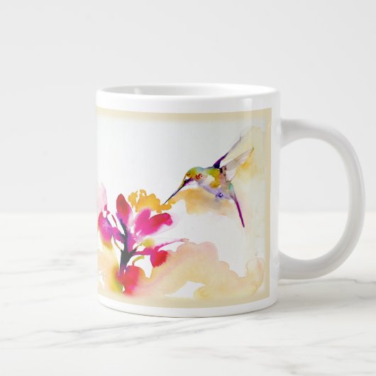 "Sunset Sip" Hummingbird Print Jumbo-Tasse (Rechts)