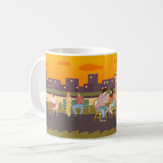Sunset Sips Café – Urban Chill Mug Kaffeetasse (Vorderseite Links)