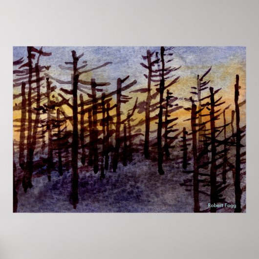 "Sunset Skags" Landschaftsbild Poster-Kiefern Poster (Vorne)