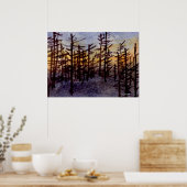 "Sunset Skags" Landschaftsbild Poster-Kiefern Poster (Küche)