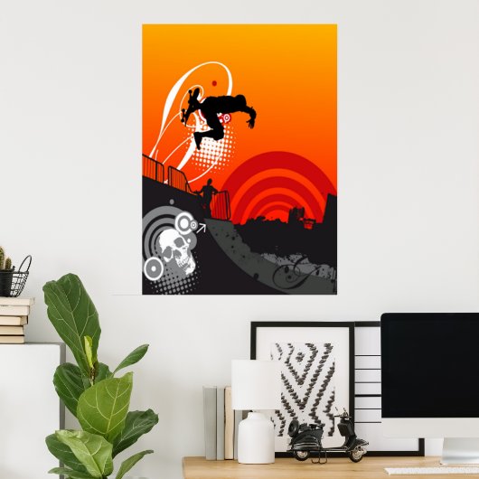 Sunset Skateboarder Poster (Heimbüro)