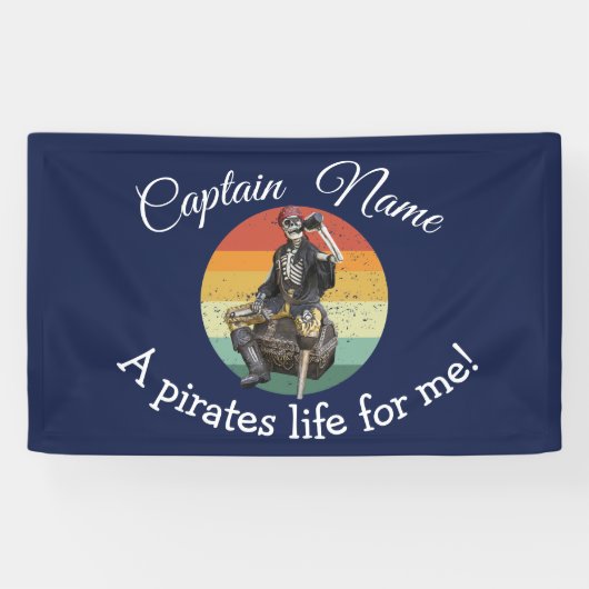 Sunset Skeleton Pirate Party Banner (Horizontal)
