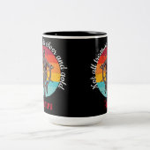 Sunset Skeleton Pirate Party Zweifarbige Tasse (Mittel)