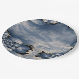 Sunset Skies Fraktal Pappteller