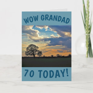 Sunset Sky 70. Geburtstagskarte für Grandad Karte