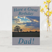 Sunset Sky and Tree Birthday Card for Dad Karte (Gelbe Blume)