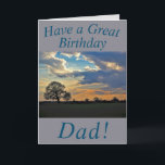 Sunset Sky and Tree Birthday Card for Dad Karte<br><div class="desc">A beautiful sunset sky and a bare winter tree make a lovely image for this birthday card for Dad.  Text can easily be personalised.</div>