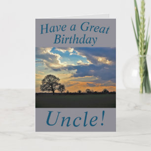 Sunset Sky and Tree Birthday Card for Uncle Karte