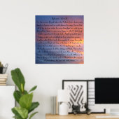 Sunset Sky Bibel Vers Gebet Ephesians 3 Poster (Heimbüro)