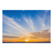 Sunset Sky Clouds Orange Blue Fotodruck (Vorne)