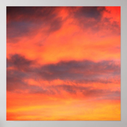 Sunset Sky Foto Picture Landscape Orange Colorful Poster (Vorne)