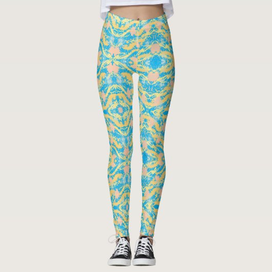 Sunset Sky Paint Spritzer Leggings (Vorderseite)