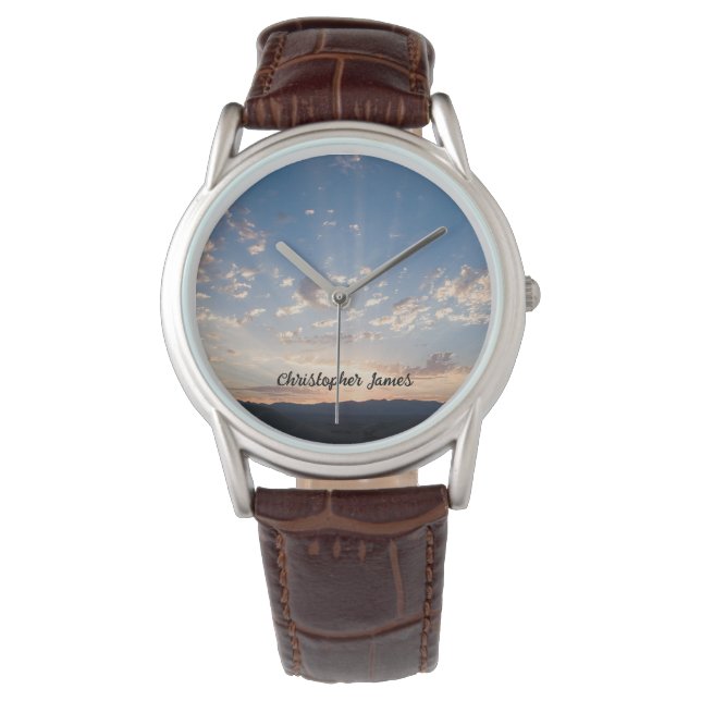 Sunset Sky Personalisiert Armbanduhr (Vorderseite)