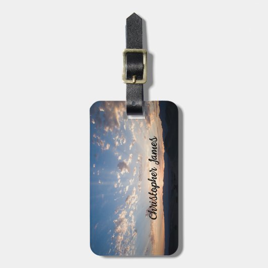 Sunset Sky Personalisiert Gepäckanhänger (Vorderseite vertikal)