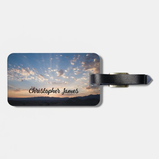 Sunset Sky Personalisiert Gepäckanhänger (Rückseite horizontal)