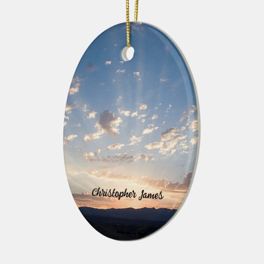 Sunset Sky Personalisiert Keramik Ornament (Links)